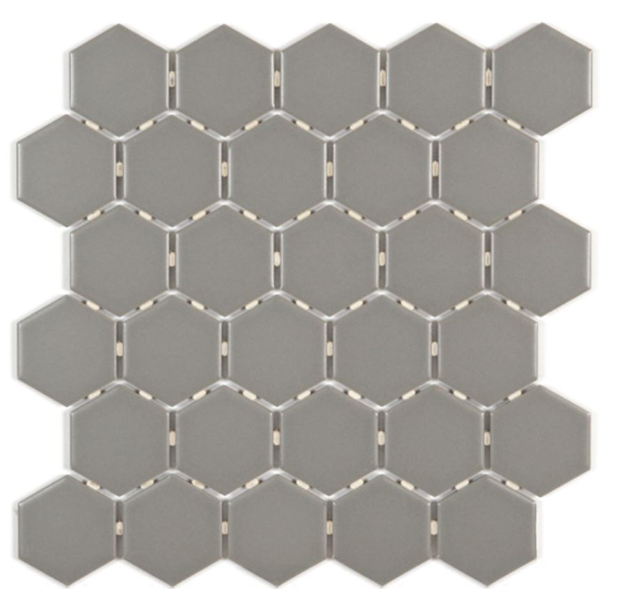 Ontario mosaique hexagone 2" taupe mat (11,9 x 10,7) 0,82 pc/feuille