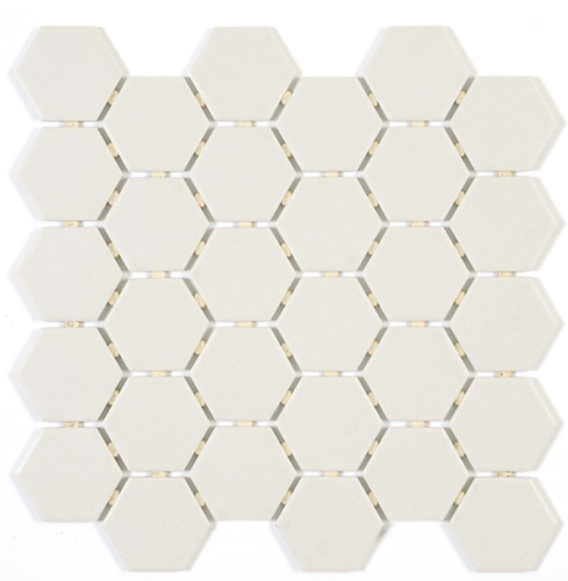 Quebec hexagone mos. (12x11) blanc pur 0,82 pc/feuille